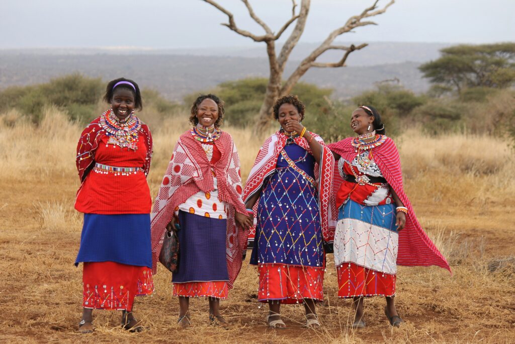 A group of Maasai women in Amboseli, Kenya